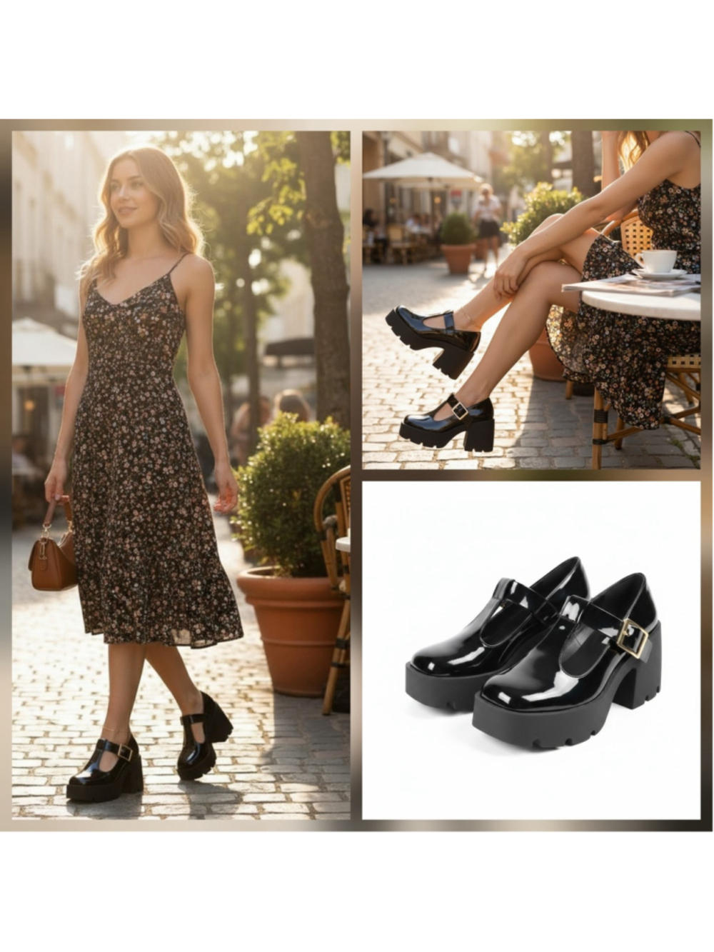 Steve Madden Paloma Retro Y2K Mary Janes Chunky Block Heel Pumps sz 7.5 M BLACK - Picture 13 of 16